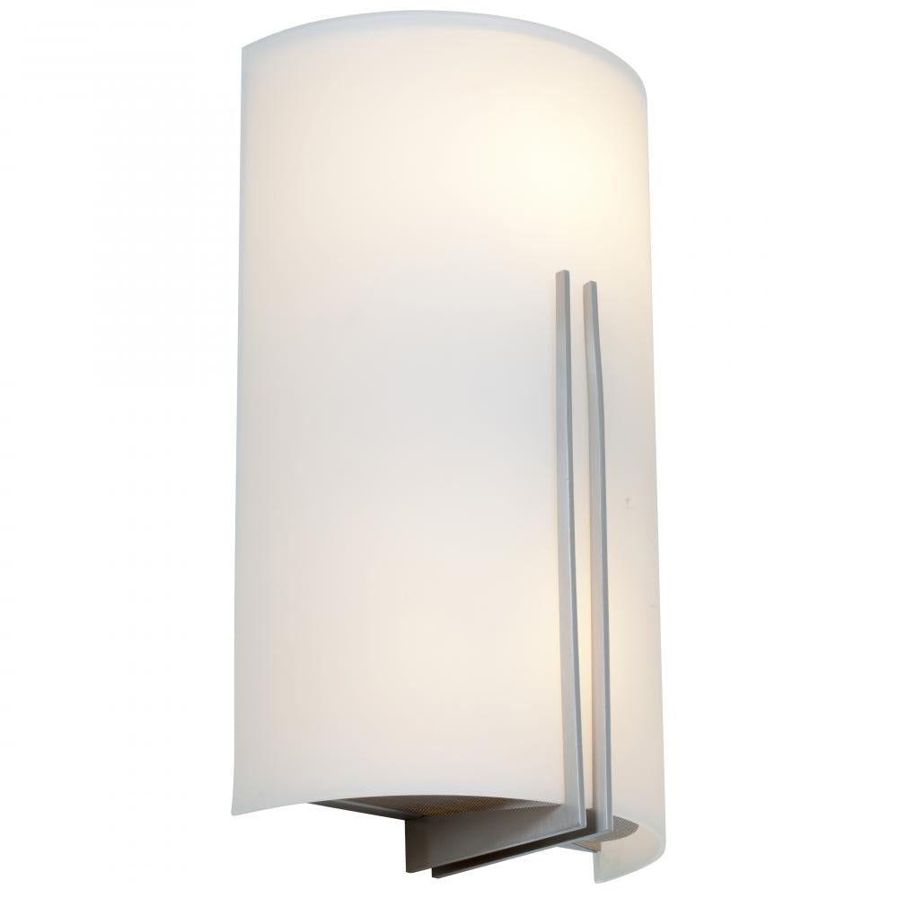 Brushed Steel / White  2 Light Bathroom Sconce by Access