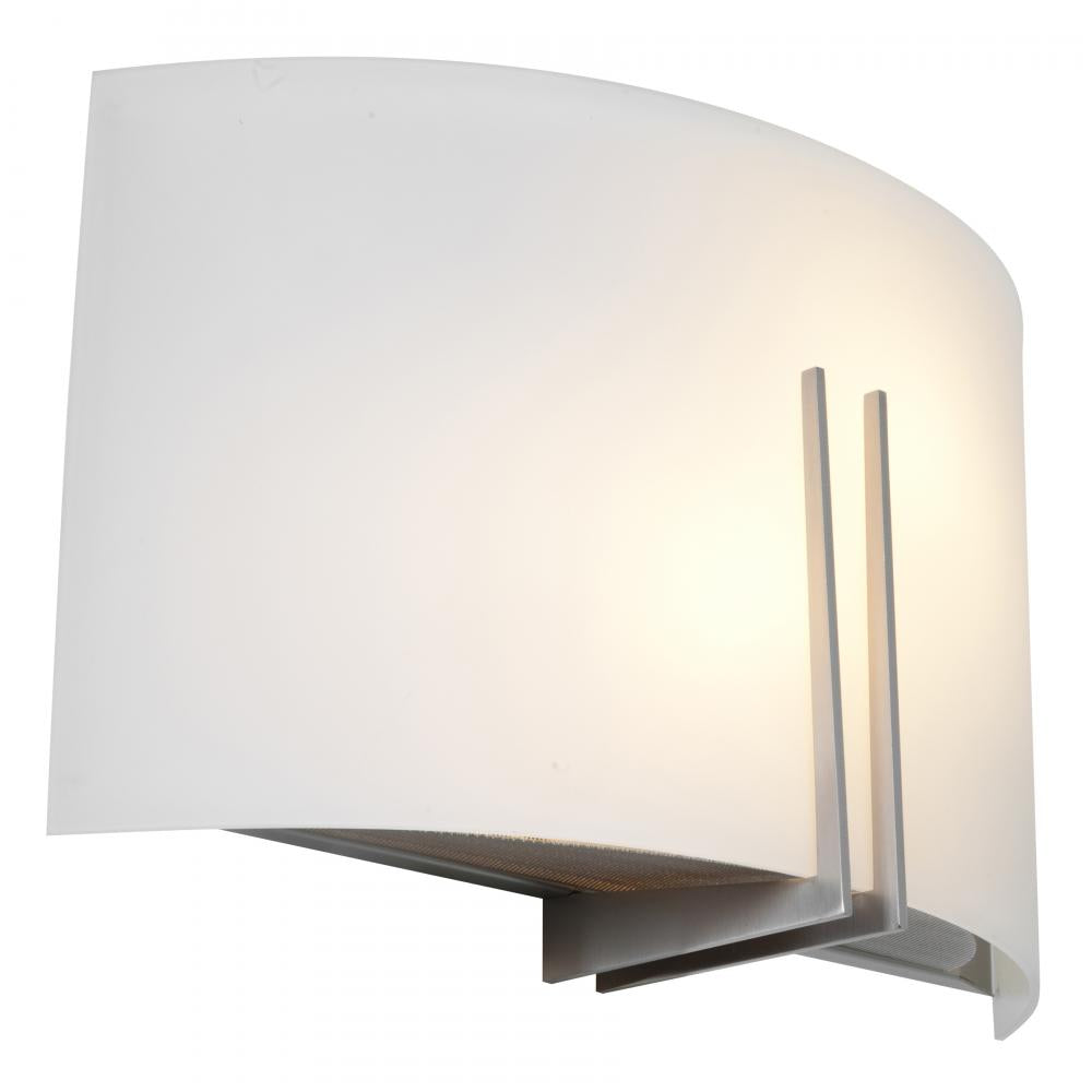 Brushed Steel / White  2 Light Bathroom Sconce by Access