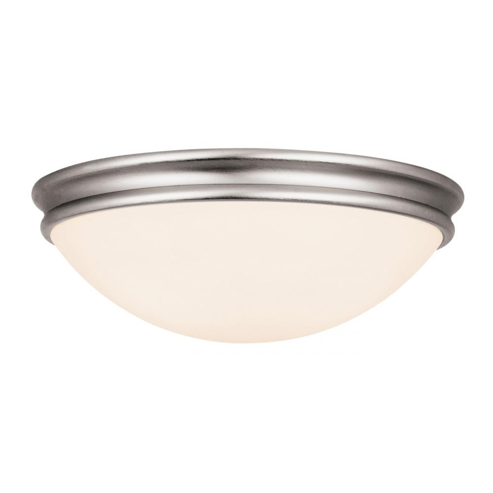 Brushed Steel / Opal  3 Light Flush Mount Ceiling Fixture by Access