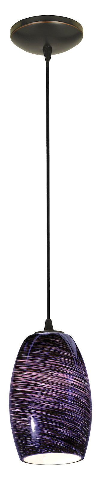 Plum Swirl Sydney 1 Light Mini Pendant by Access