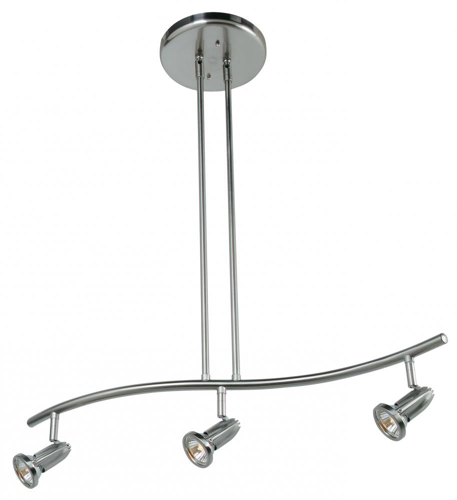 Brushed Steel Three Light Down Lighting Multi Light Pendant From by Access