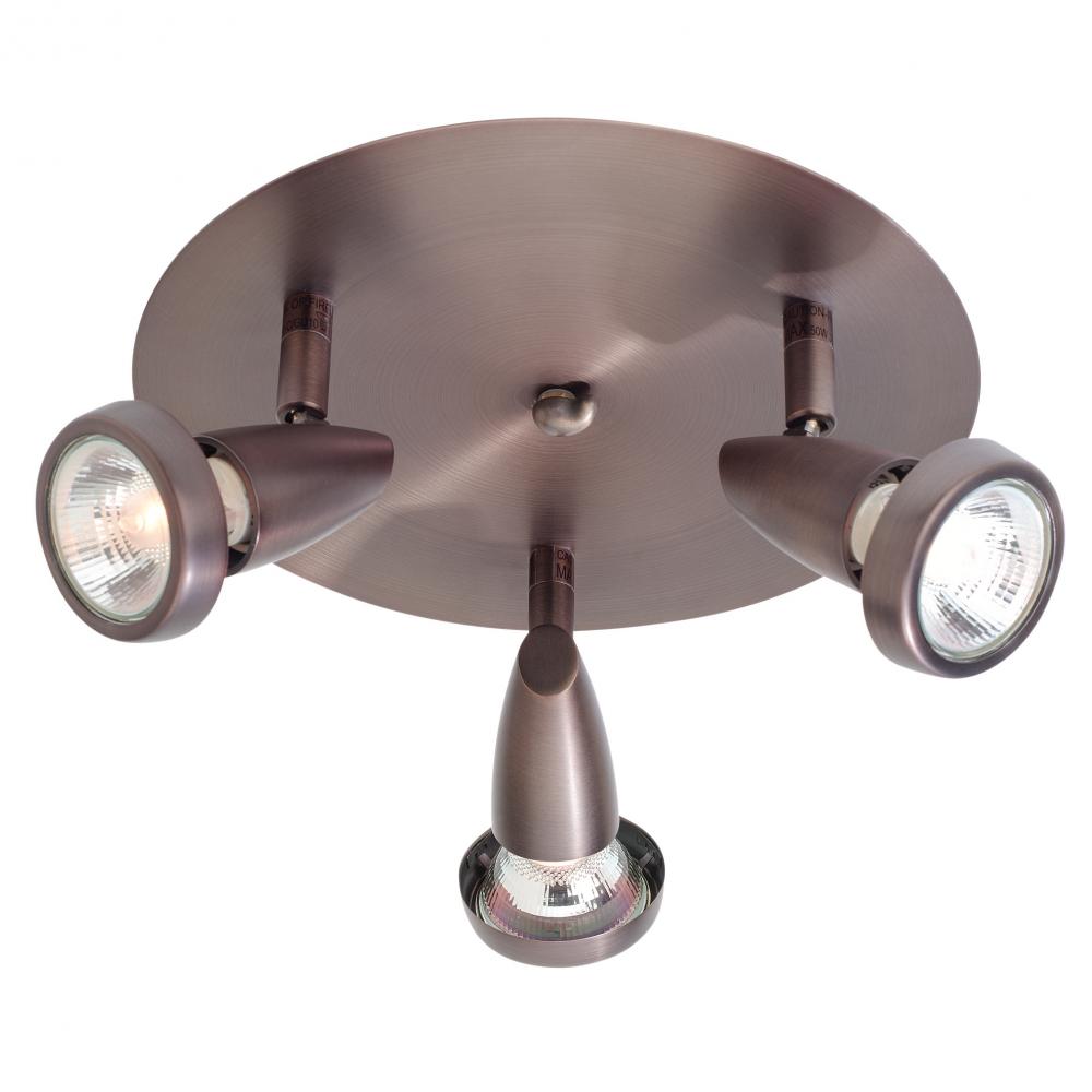 Bronze  3 Light Flush Mount Ceiling Spot Light With Swivel Base by Access