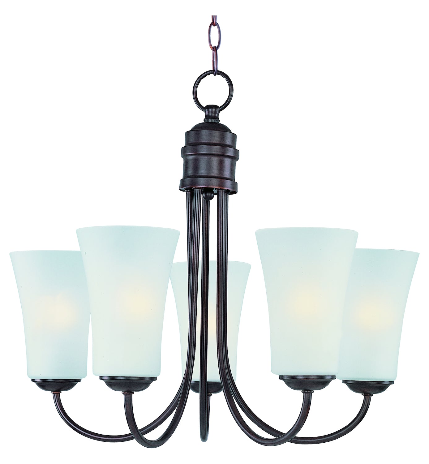 Oil Rubbed Bronze Frosted Glass Up Chandelier by Maxim