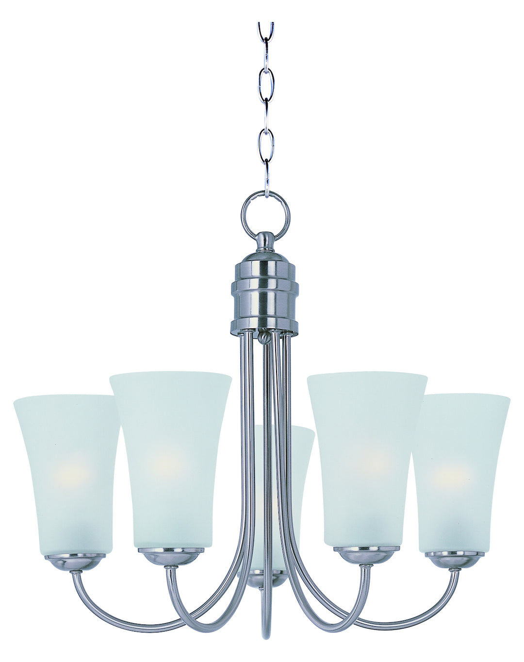 Satin Nickel Frosted Glass Up Chandelier by Maxim