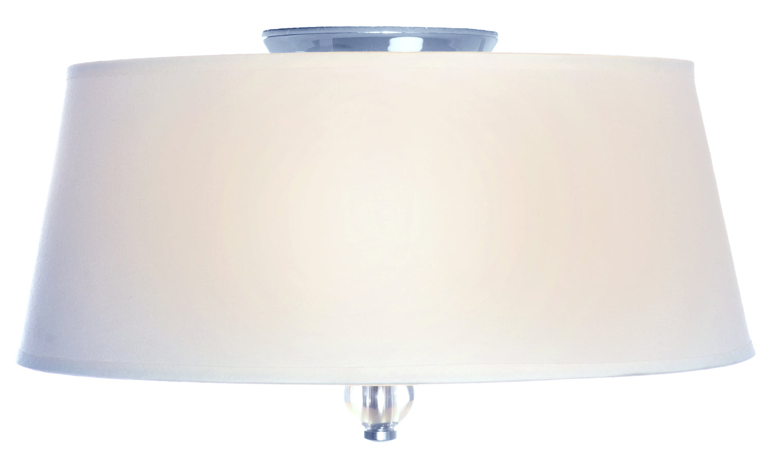 Three Light Polished Nickel Drum Shade Flush Mount by Maxim