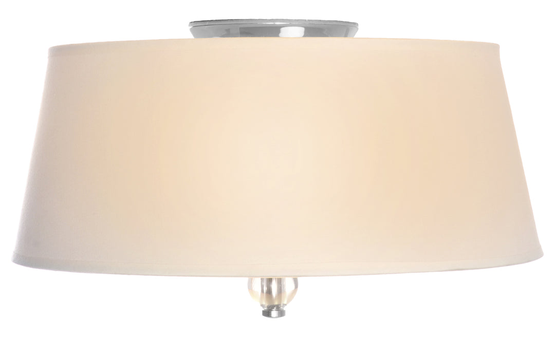 Three Light Polished Nickel Drum Shade Flush Mount