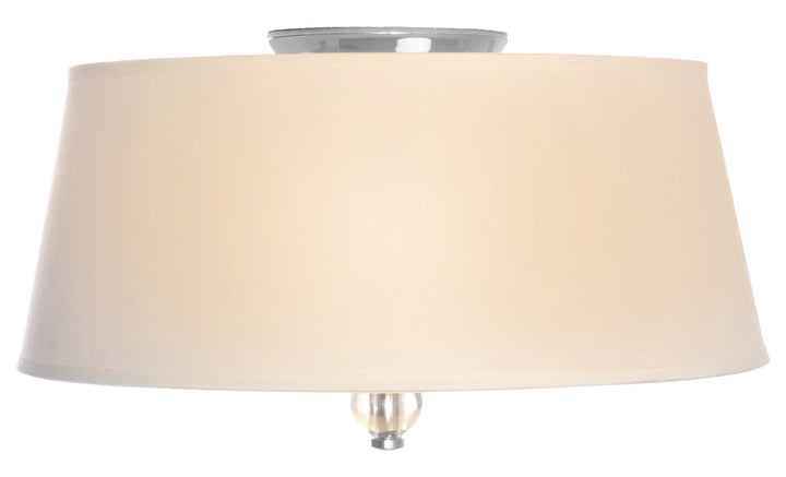 Three Light Polished Nickel Drum Shade Flush Mount