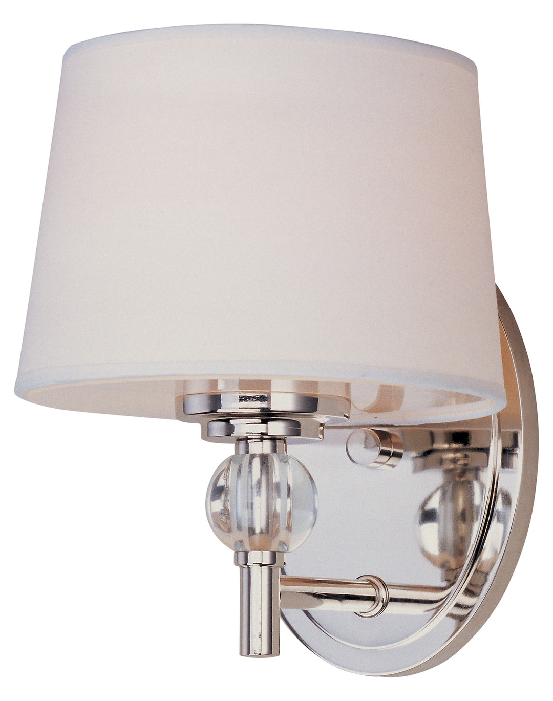 One Light Polished Nickel Wall Light by Maxim