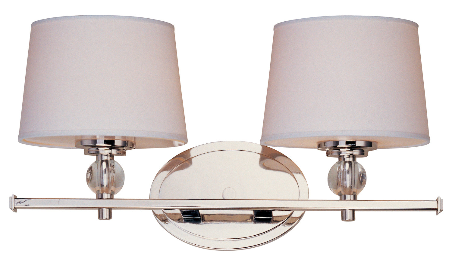 Two Light Polished Nickel Vanity by Maxim
