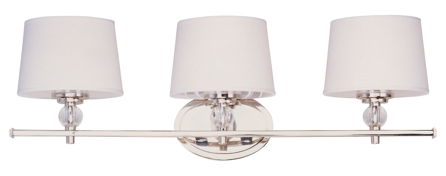Three Light Polished Nickel Vanity by Maxim