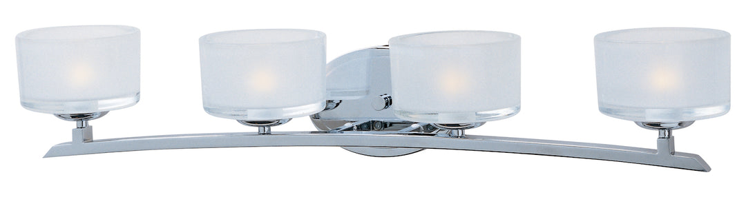 Four Light Polished Chrome Frosted Glass Vanity by Maxim