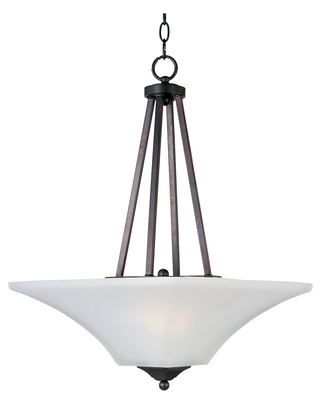 Two Light Oil Rubbed Bronze Frosted Glass Up Pendant by Maxim