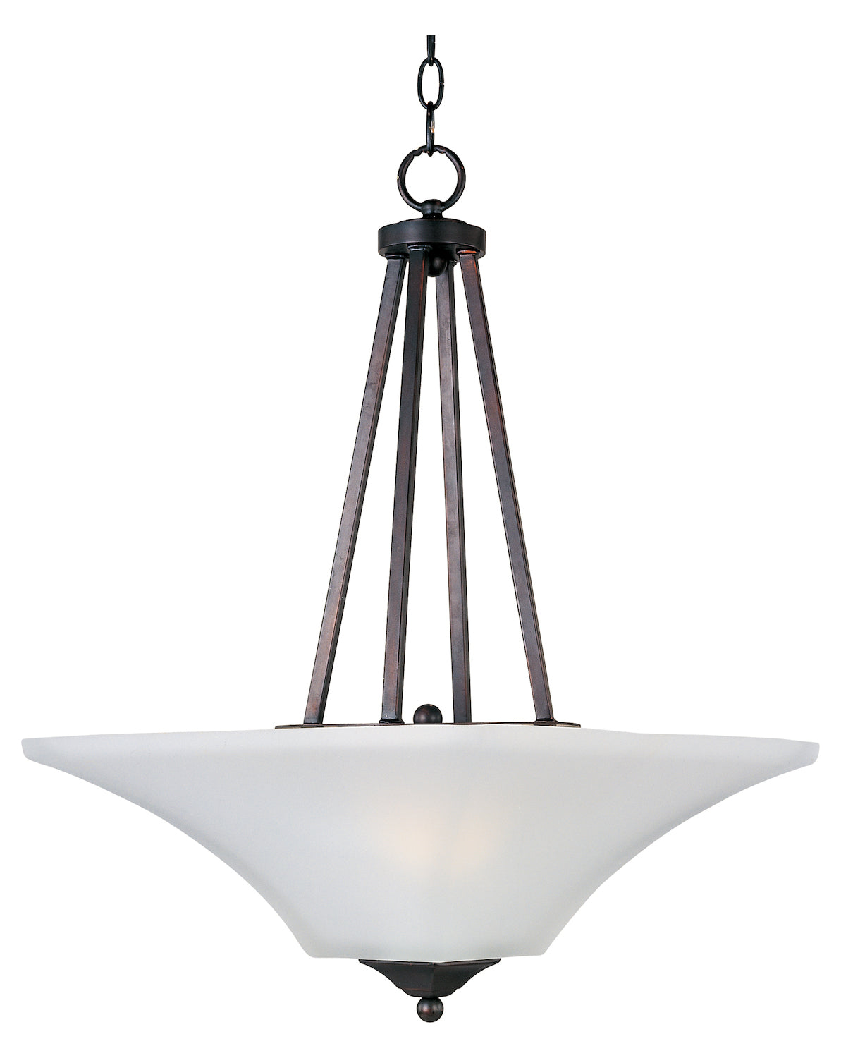 Two Light Oil Rubbed Bronze Frosted Glass Up Pendant by Maxim