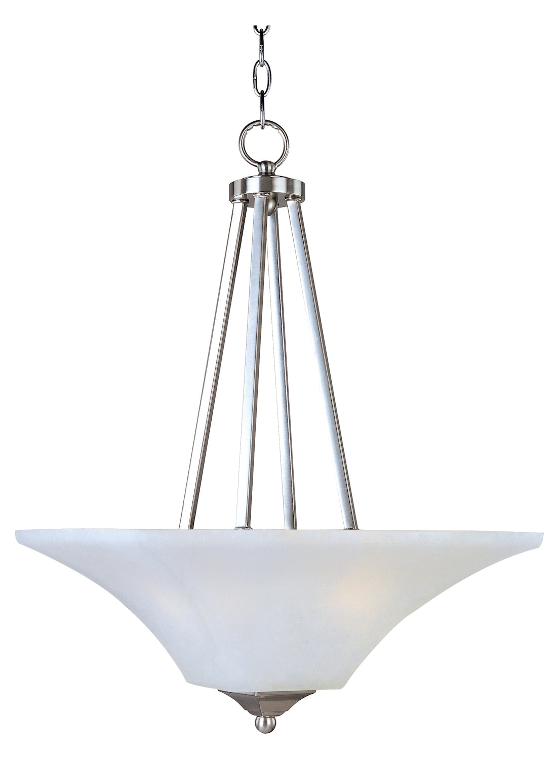 Two Light Satin Nickel Frosted Glass Up Pendant by Maxim
