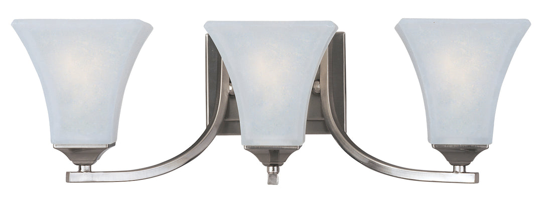 Three Light Satin Nickel Frosted Glass Vanity by Maxim
