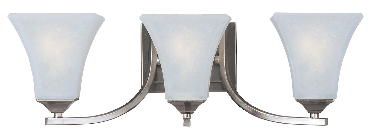 Three Light Satin Nickel Frosted Glass Vanity by Maxim
