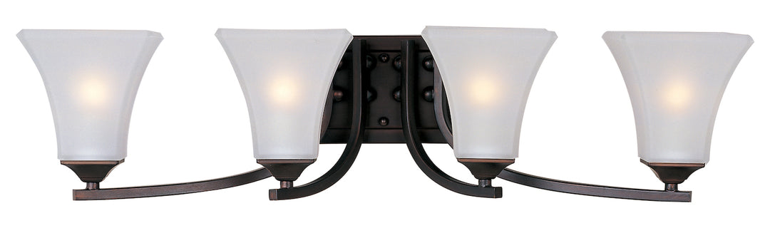 Four Light Oil Rubbed Bronze Frosted Glass Vanity by Maxim