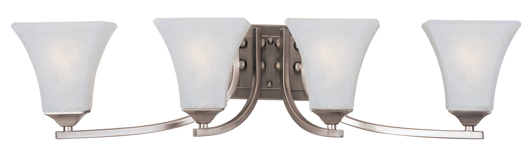 Four Light Satin Nickel Frosted Glass Vanity by Maxim