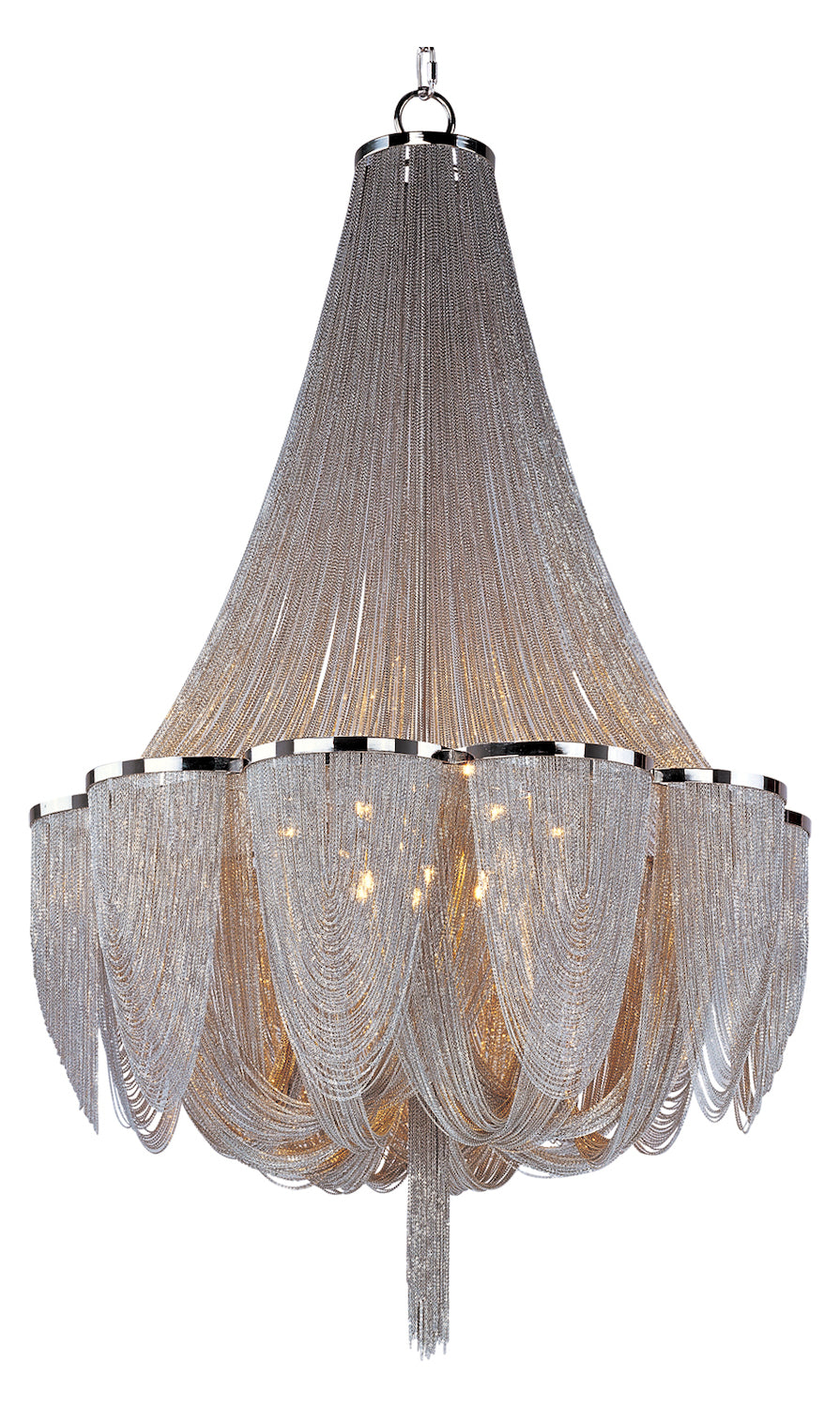 Fourteen Light Polished Nickel Up Chandelier by Maxim