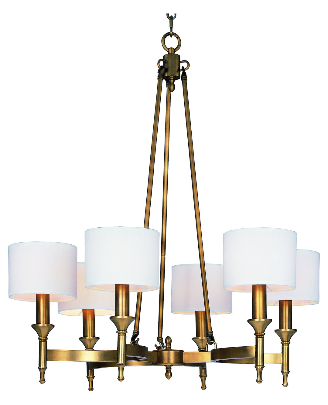 Six Light Natural Aged Brass Up Chandelier by Maxim