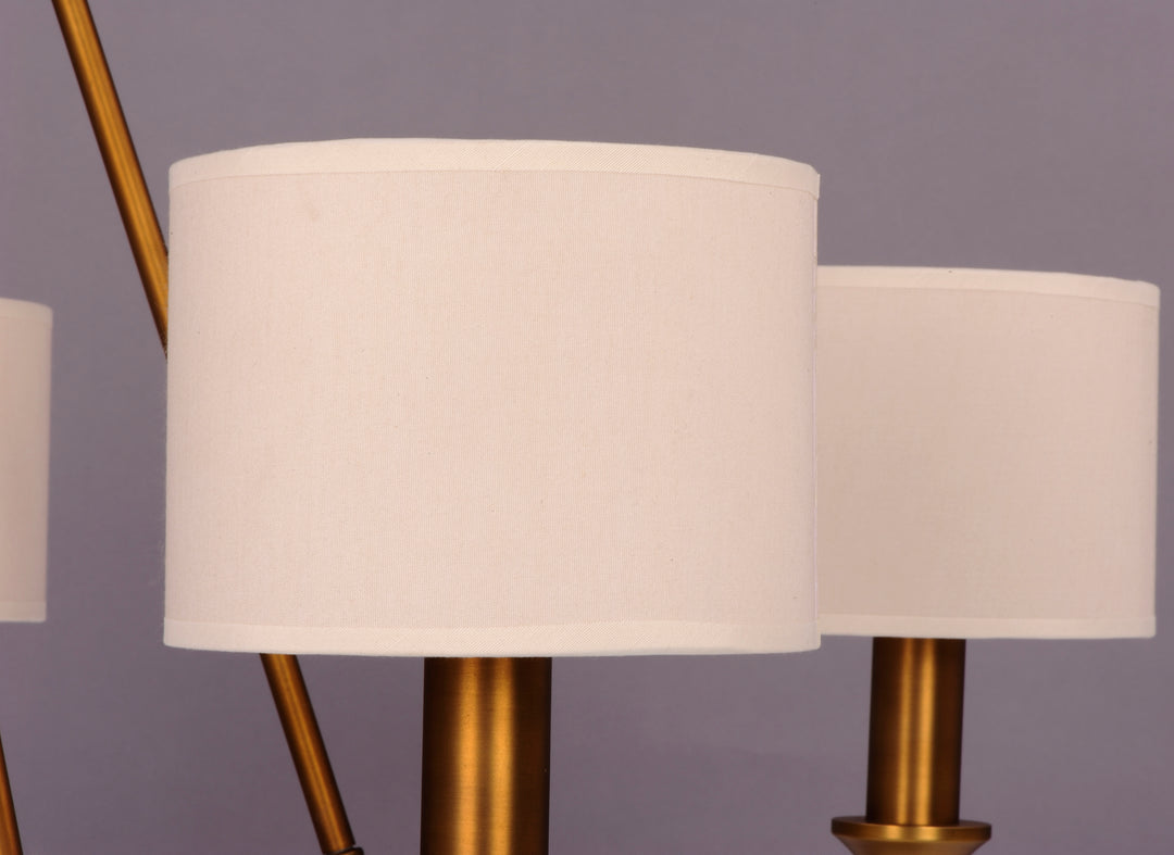 Six Light Natural Aged Brass Up Chandelier