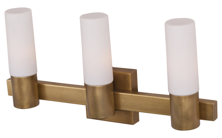 Three Light Natural Aged Brass Vanity