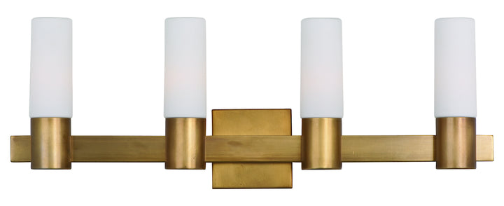 Four Light Natural Aged Brass Vanity by Maxim