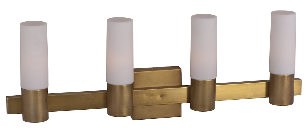 Four Light Natural Aged Brass Vanity