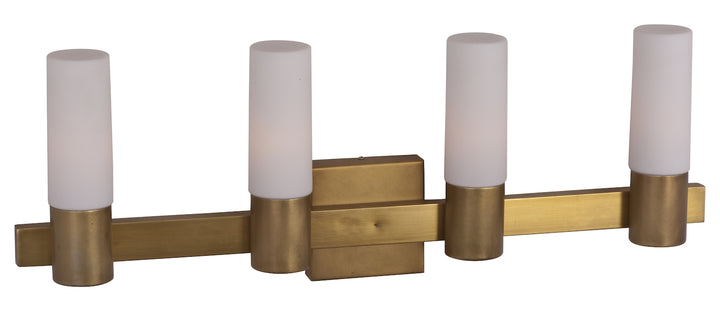 Four Light Natural Aged Brass Vanity