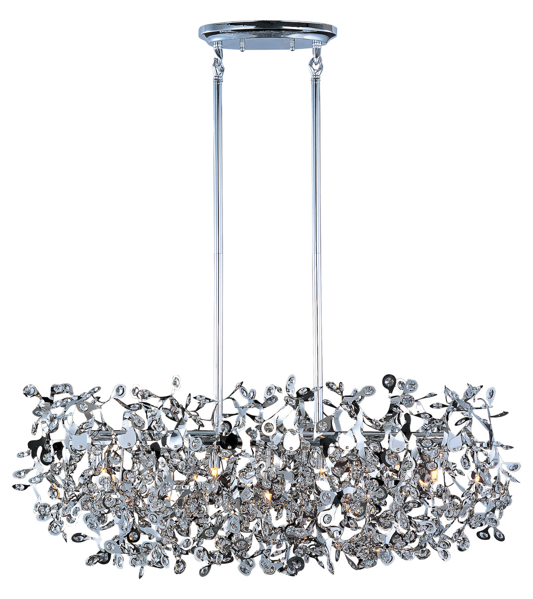 Seven Light Polished Chrome Beveled Crystal Glass Island Light by Maxim