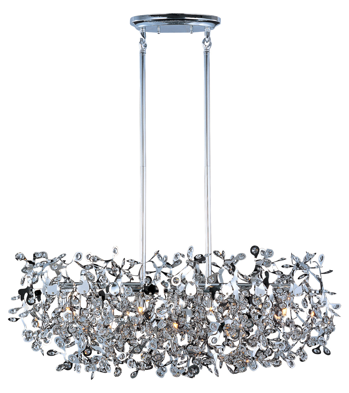 Seven Light Polished Chrome Beveled Crystal Glass Island Light by Maxim