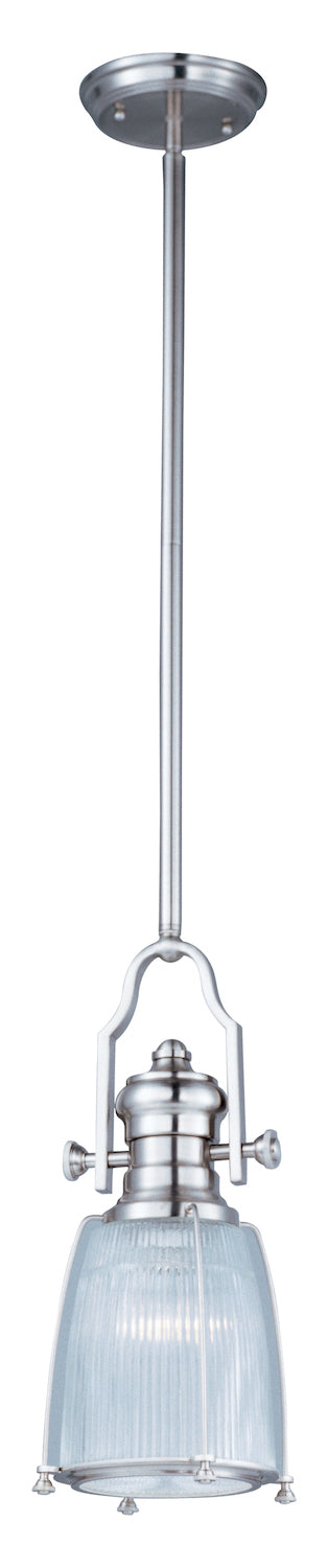 One Light Satin Nickel Clear Halophane Glass Mono Point by Maxim