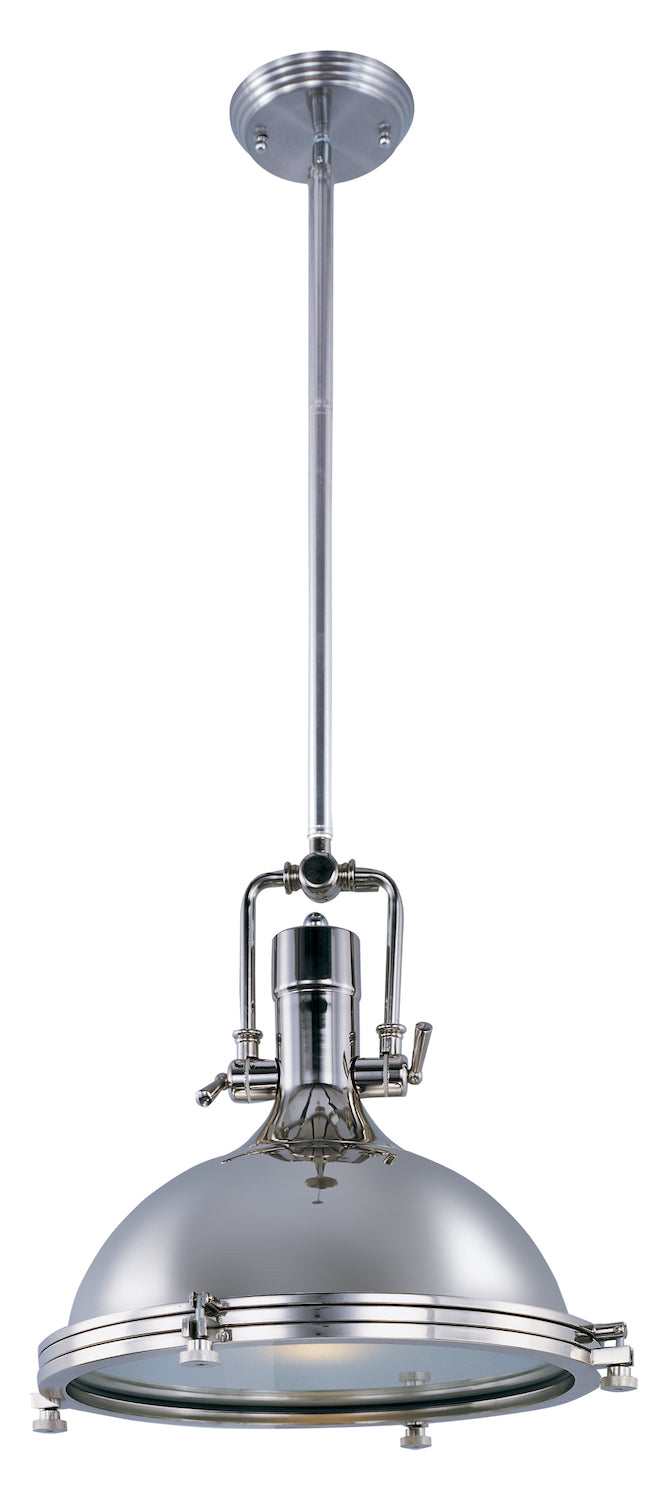 One Light Frosted Glass Polished Nickel Mono Point by Maxim