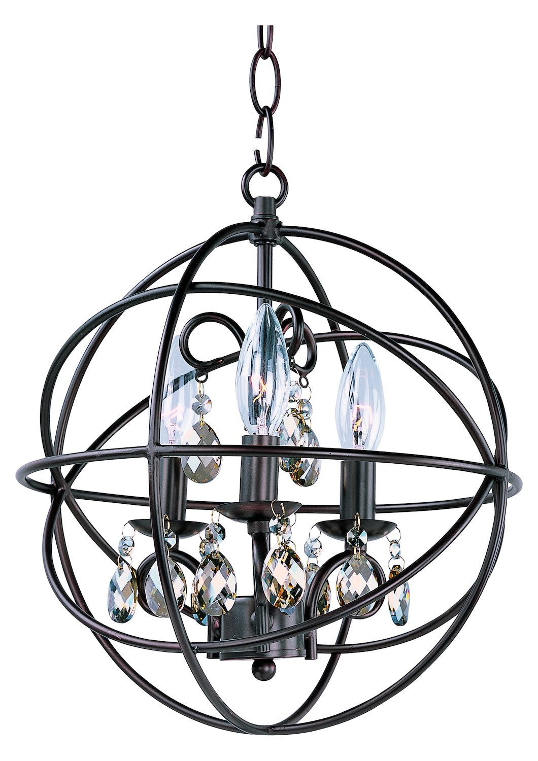 Three Light Oil Rubbed Bronze Up Chandelier by Maxim