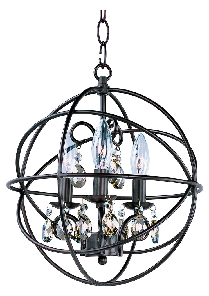 Three Light Oil Rubbed Bronze Up Chandelier by Maxim