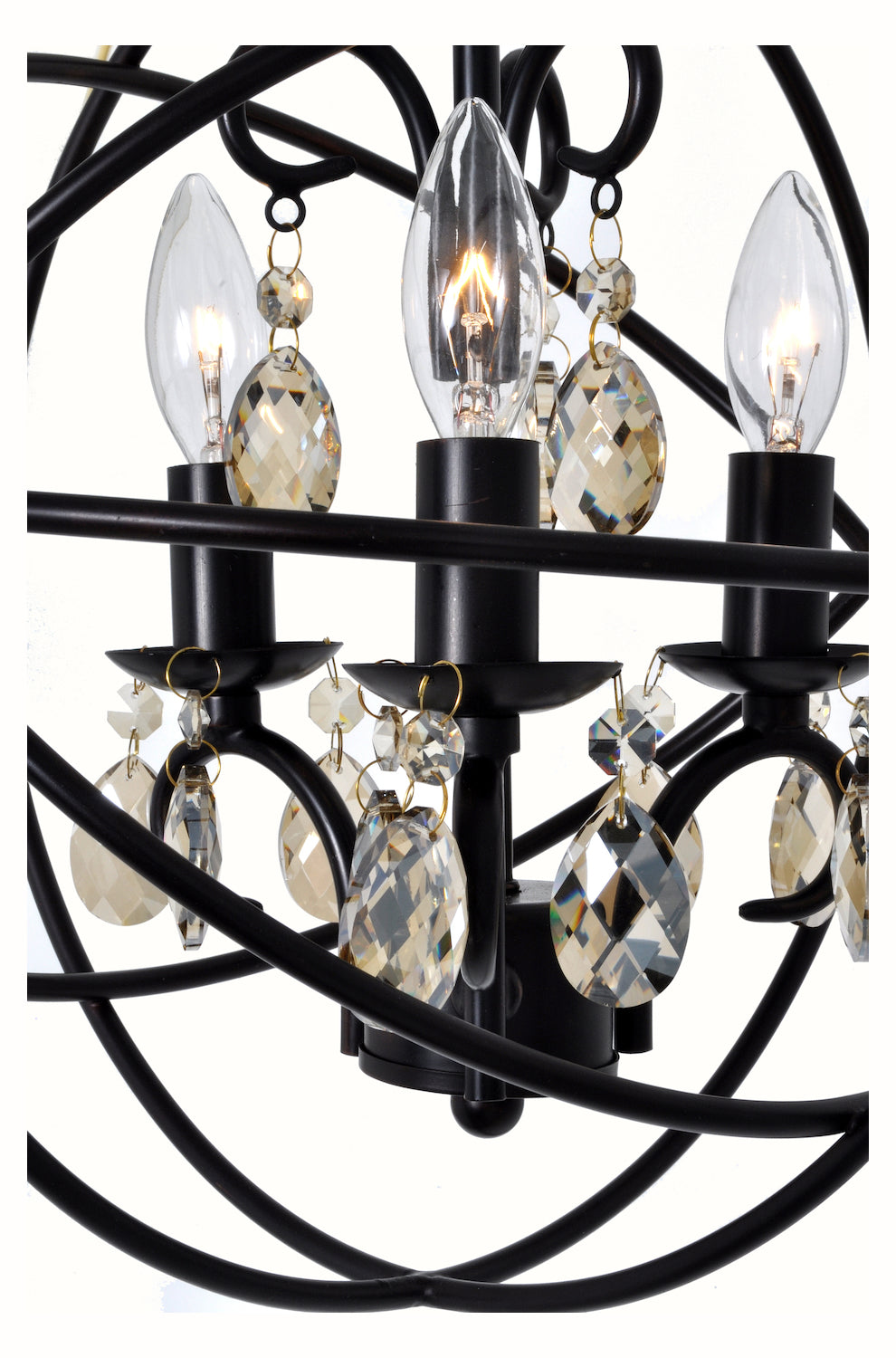 Three Light Oil Rubbed Bronze Up Chandelier