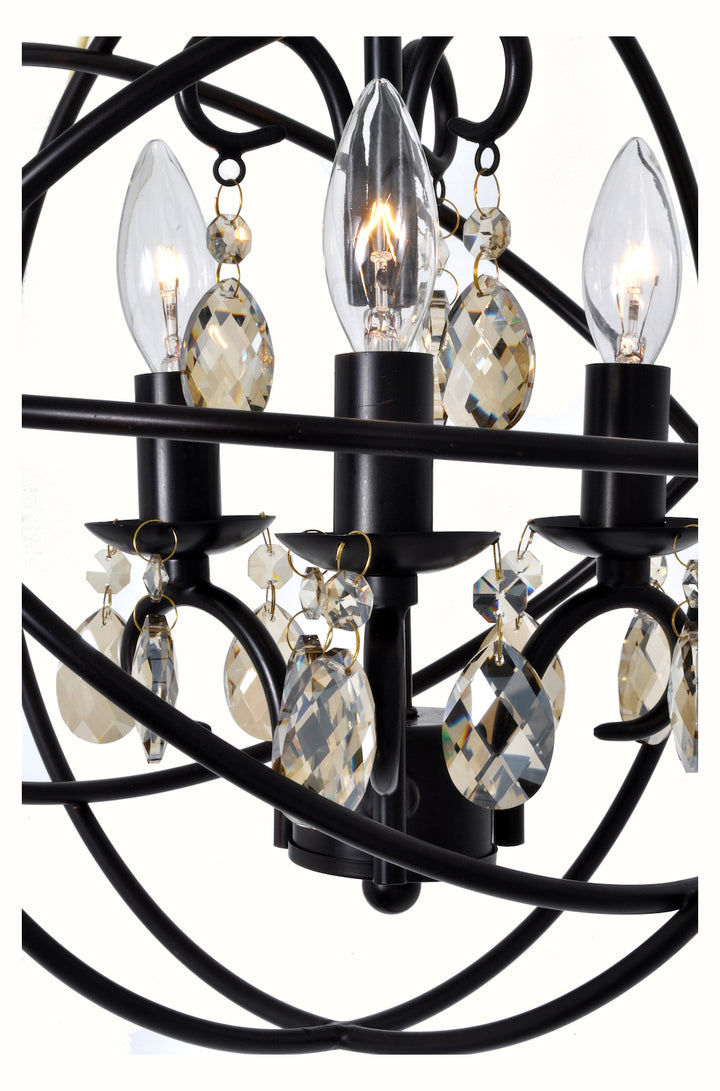 Three Light Oil Rubbed Bronze Up Chandelier