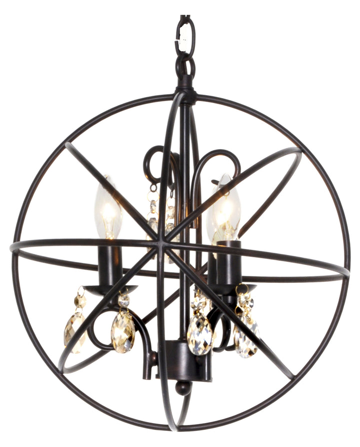 Three Light Oil Rubbed Bronze Up Chandelier