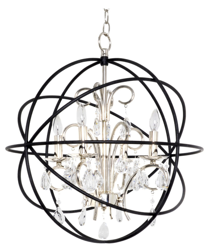 Four Light Anthracite And Polished Nickel Up Chandelier by Maxim