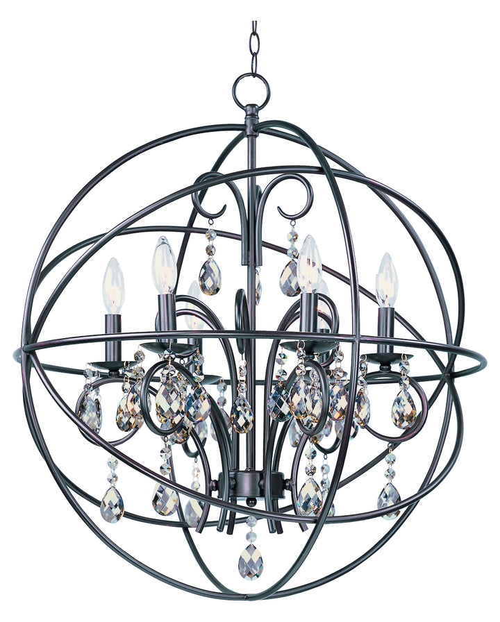 Six Light Oil Rubbed Bronze Up Chandelier by Maxim