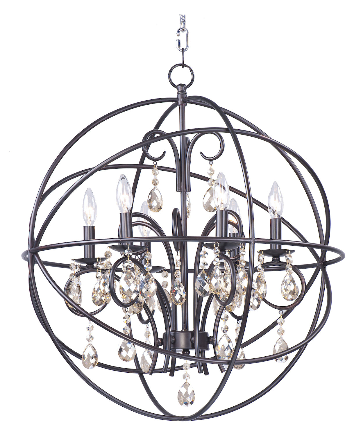 Six Light Oil Rubbed Bronze Up Chandelier