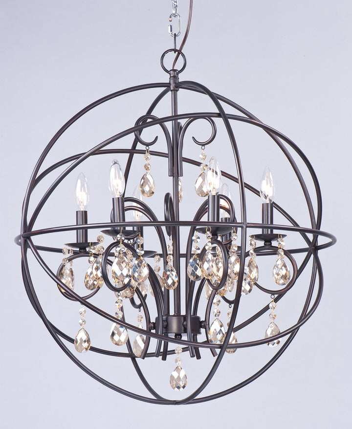 Six Light Oil Rubbed Bronze Up Chandelier