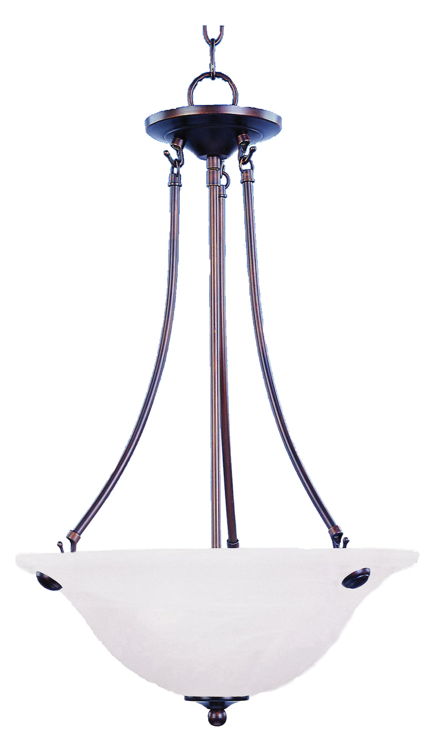 Three Light Oil Rubbed Bronze Marble Glass Up Pendant by Maxim