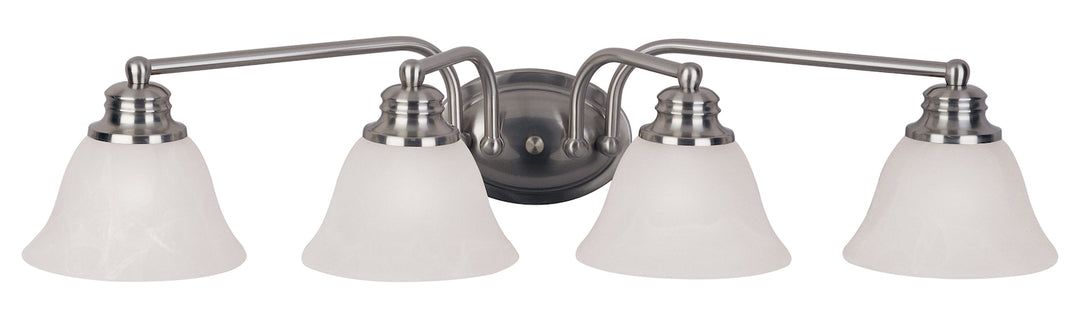 Four Light Satin Nickel Marble Glass Vanity by Maxim