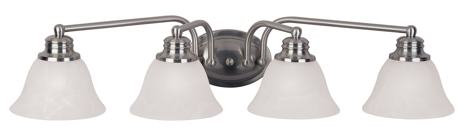 Four Light Satin Nickel Marble Glass Vanity by Maxim