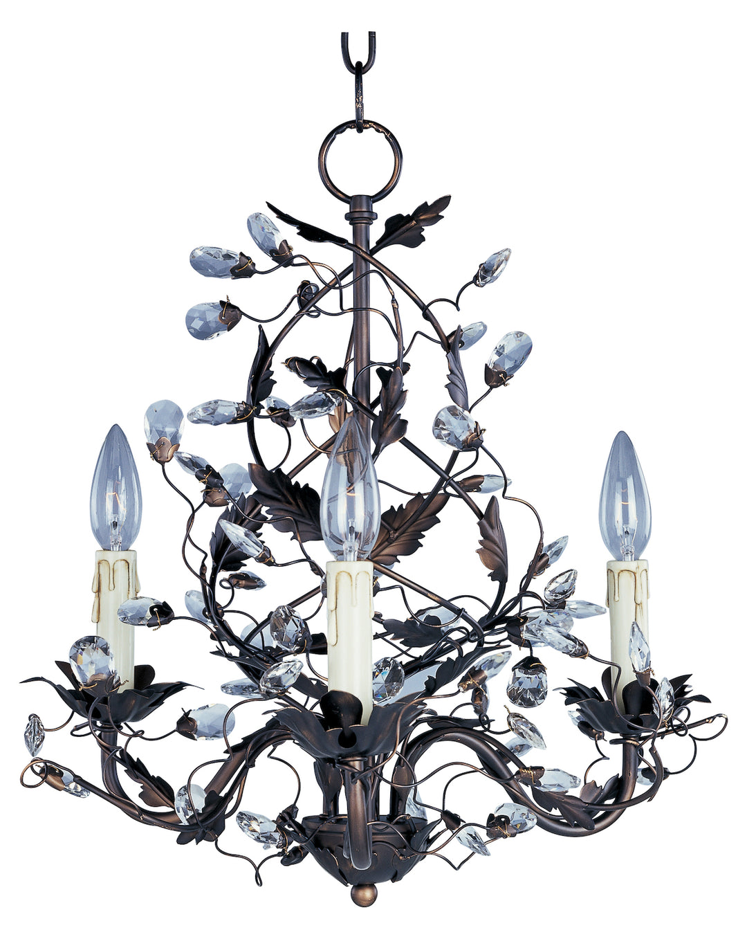 Three Light Oil Rubbed Bronze Up Mini Chandelier by Maxim