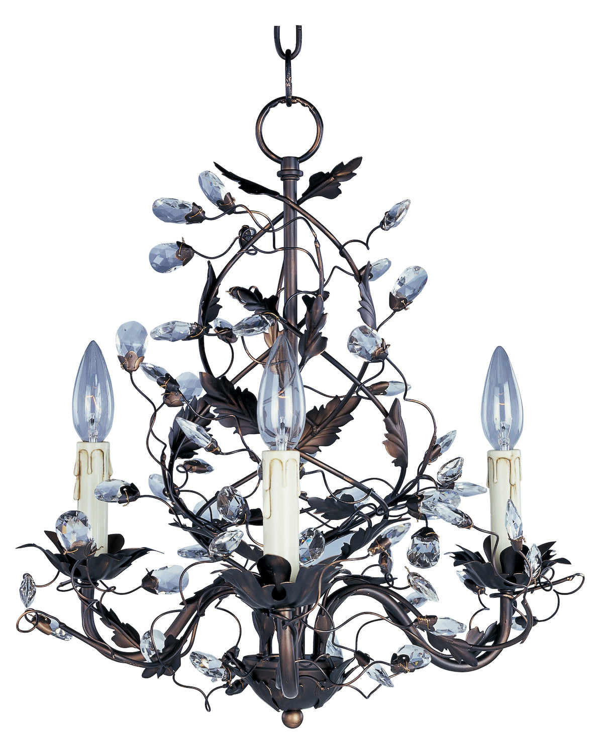 Three Light Oil Rubbed Bronze Up Mini Chandelier by Maxim