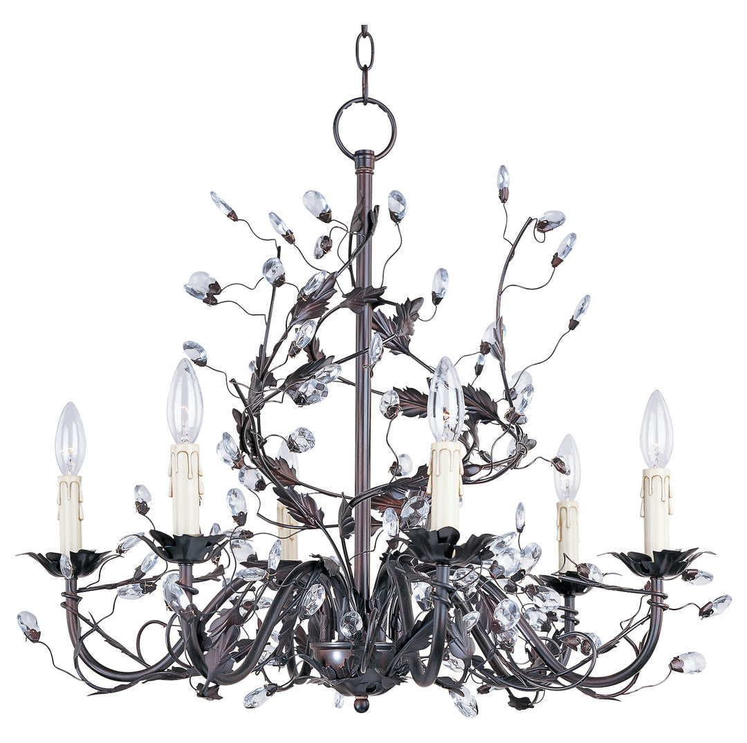 Six Light Oil Rubbed Bronze Up Chandelier by Maxim