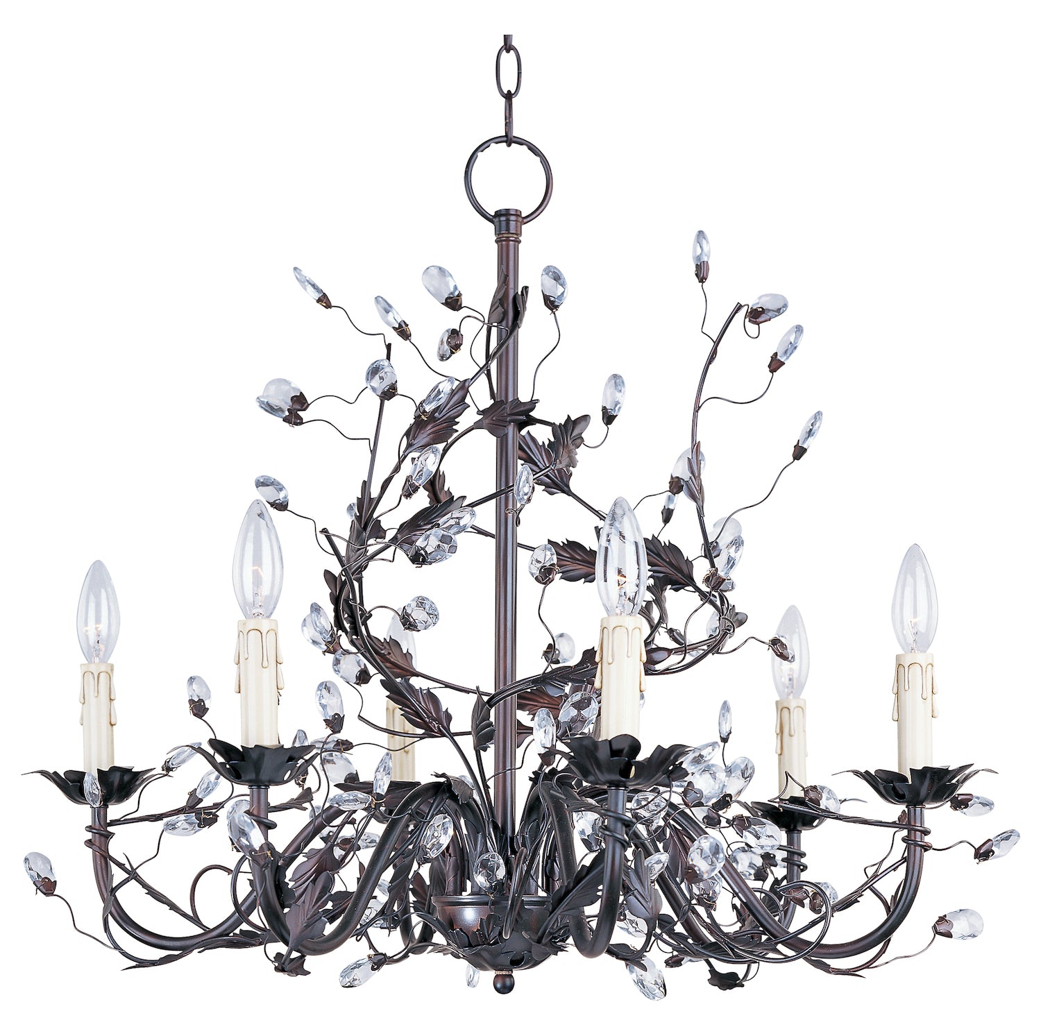 Six Light Oil Rubbed Bronze Up Chandelier by Maxim