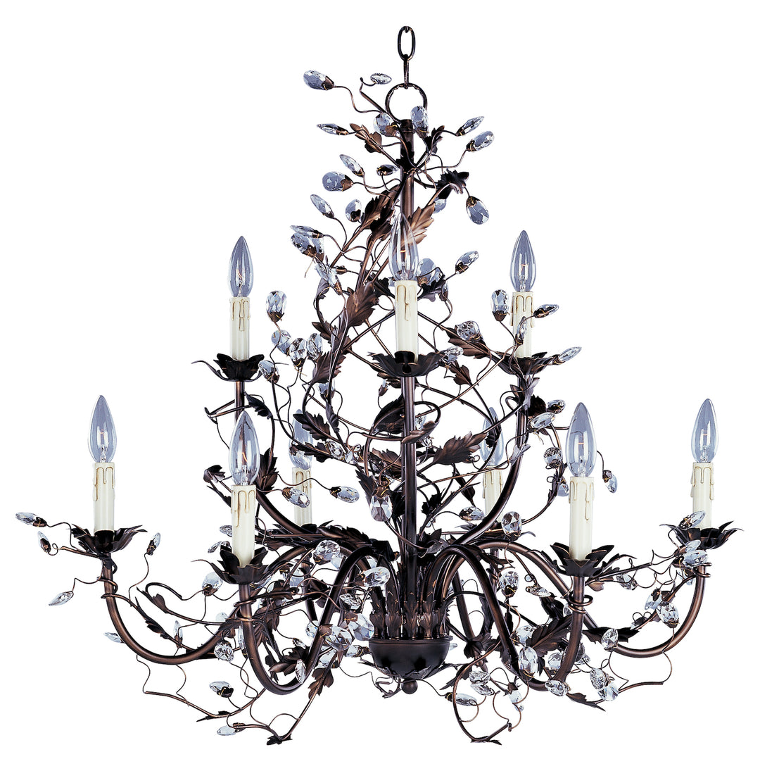 Nine Light Oil Rubbed Bronze Up Chandelier by Maxim